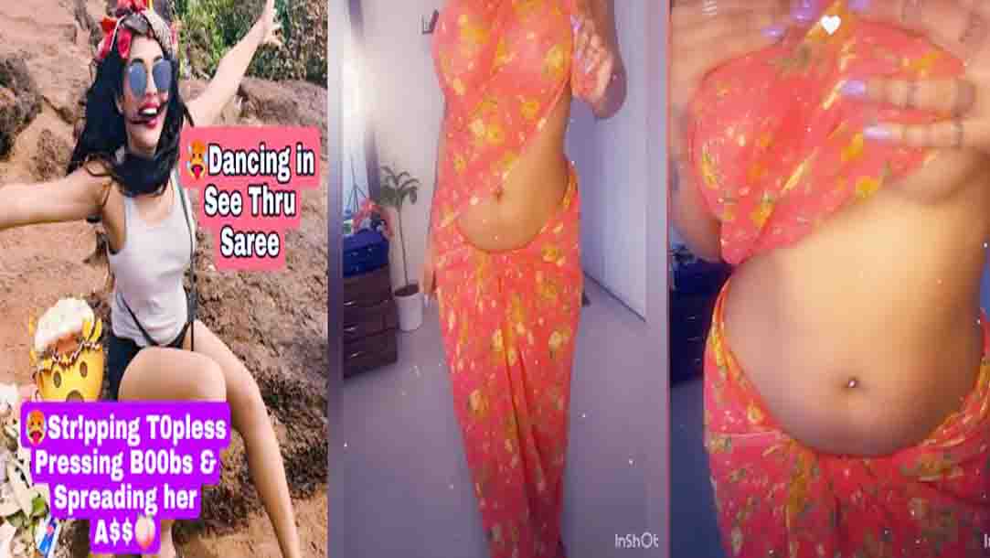 Hritu Zee Famous Insta Model Saree Topless Pressing Boobs Exclusive Video 