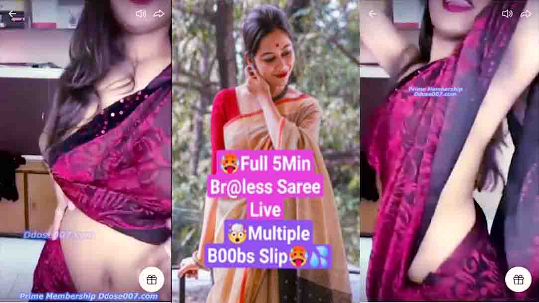 Ashi Singh New Latest Most Exclusive Braless Saree Live Boobs Slip With Face 