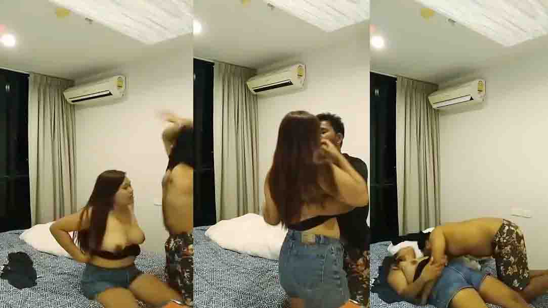Horny Young Girl Enjoying in Hotel Her Husband Friend 