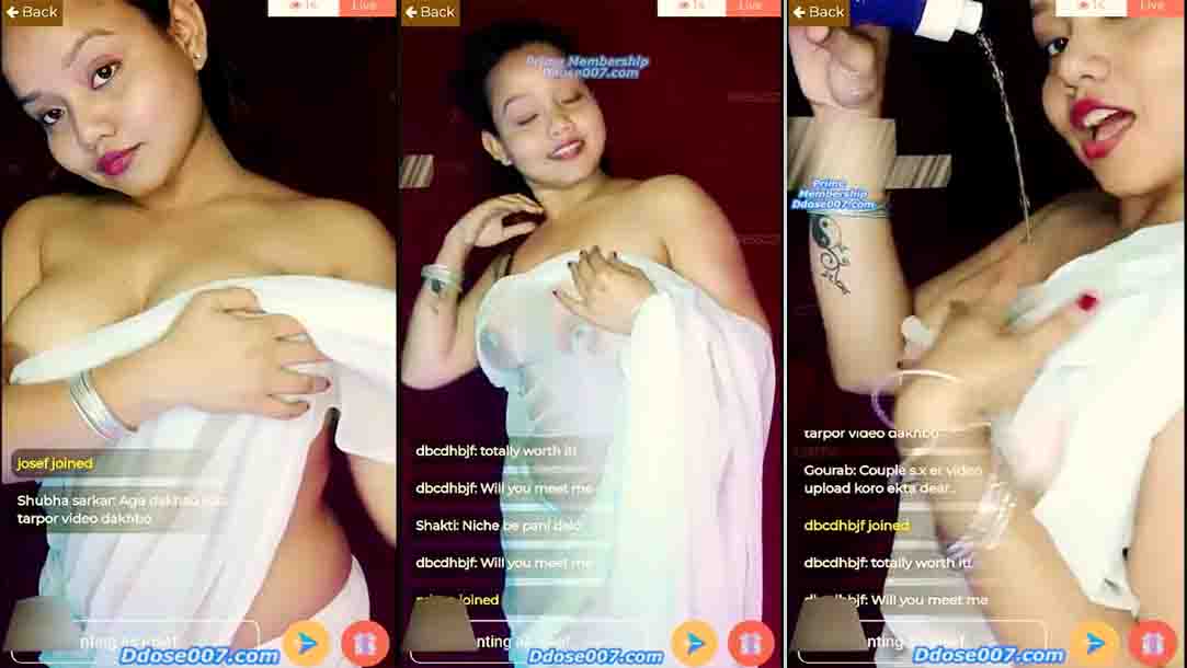 DK INSANE Yesterday Night JoinmyApp Private Full Nude Wet Saree Live Shower With Full Face 