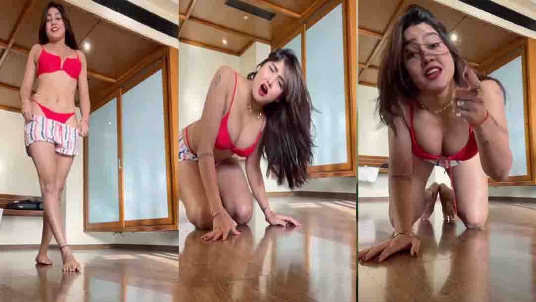 Sofia Ansari Red Bra Hot PhotoShot And Share Boobs 