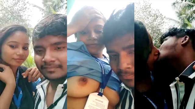 Cute Collage Girl Having By Lover In Park Outdoor Watch 