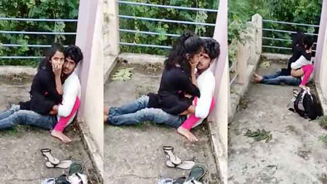 Cute School Girl Having Fun In OutDoor Video Record By Other People Viral Video Watch