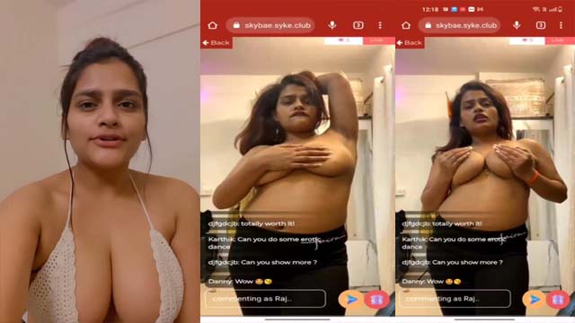 Duskybae Aka Skybae Famous Insta Model Hottest Topless Tease With Almost Boobs Show On App Live Watch 