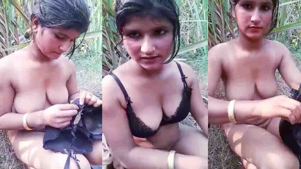 Cute Collage Girl Having Fun In OutDoor Jungle Watch Online