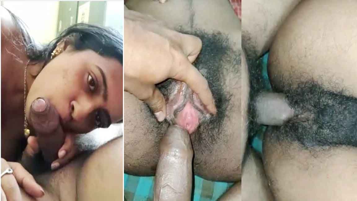Beautiful Tamil Girl Sucking BF Dick Pussy Fingering And Hairy Pussy Fucking 