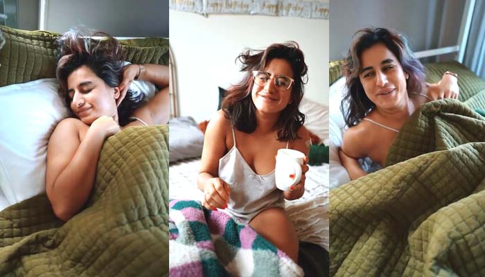 MOST AWAITED SALONI CHOPRA SEXY MORNING LOOKS IN CAMISOLE AND PANTIES